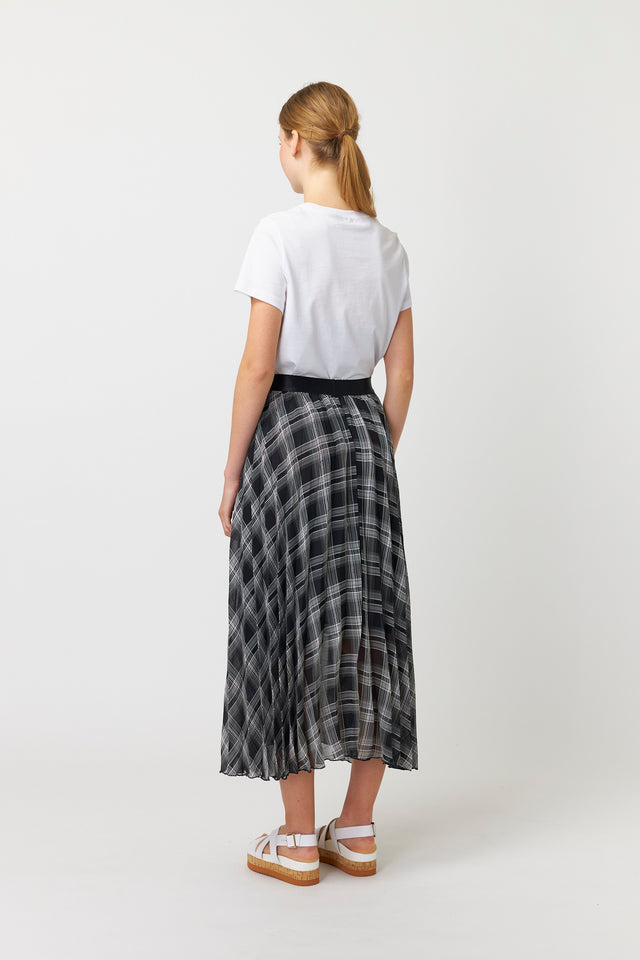 Sheer plaid skirt