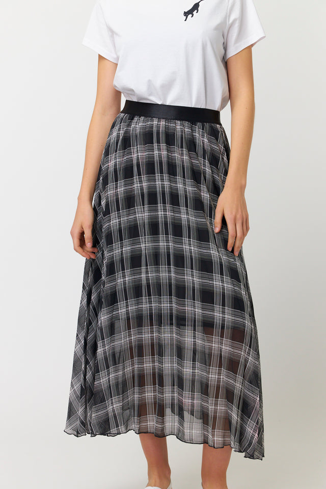 Sheer plaid skirt 