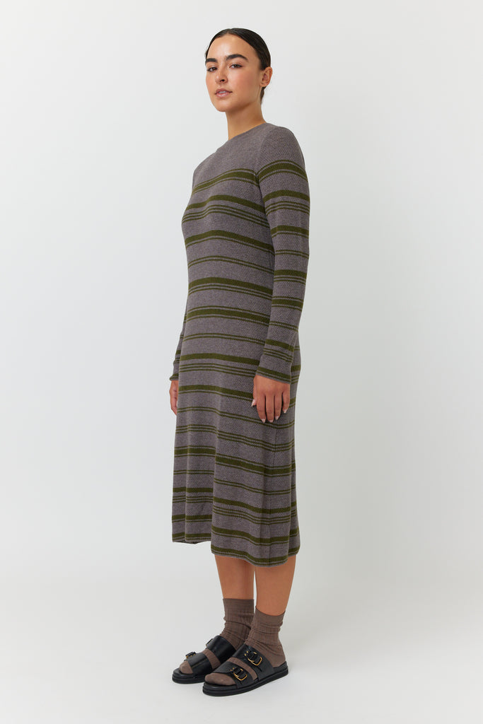 Waffle stripe dress