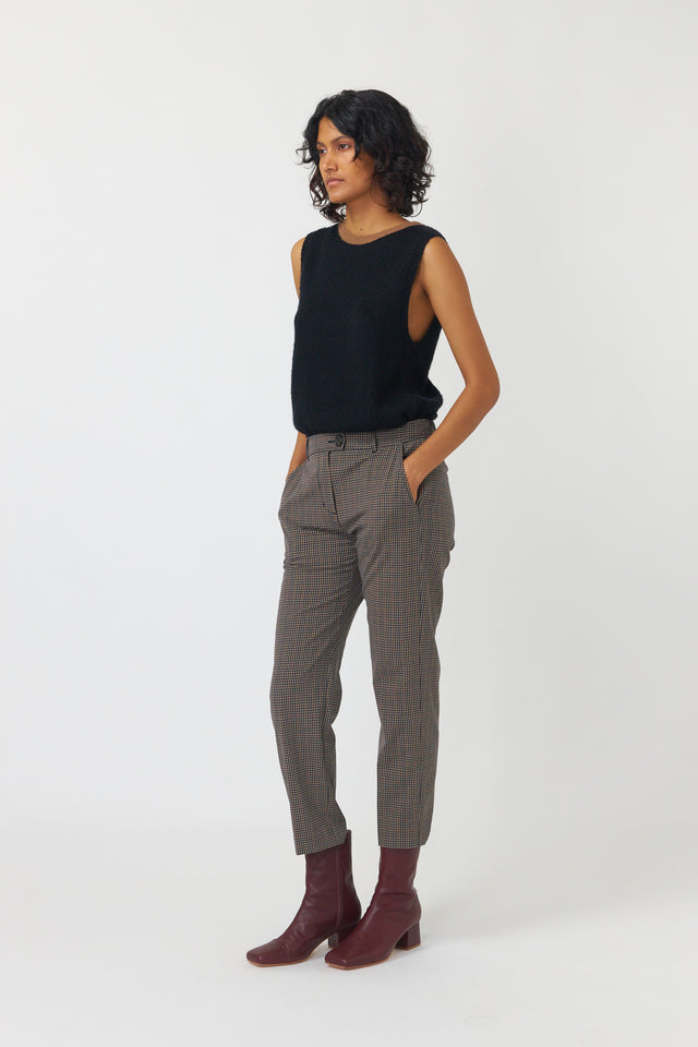 Checked cropped trouser